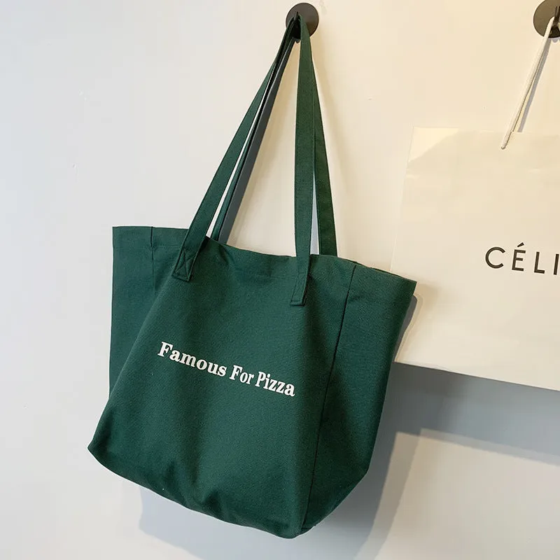 Women's & Men's Letters Canvas And Summer College Class Leisure Tote Bags