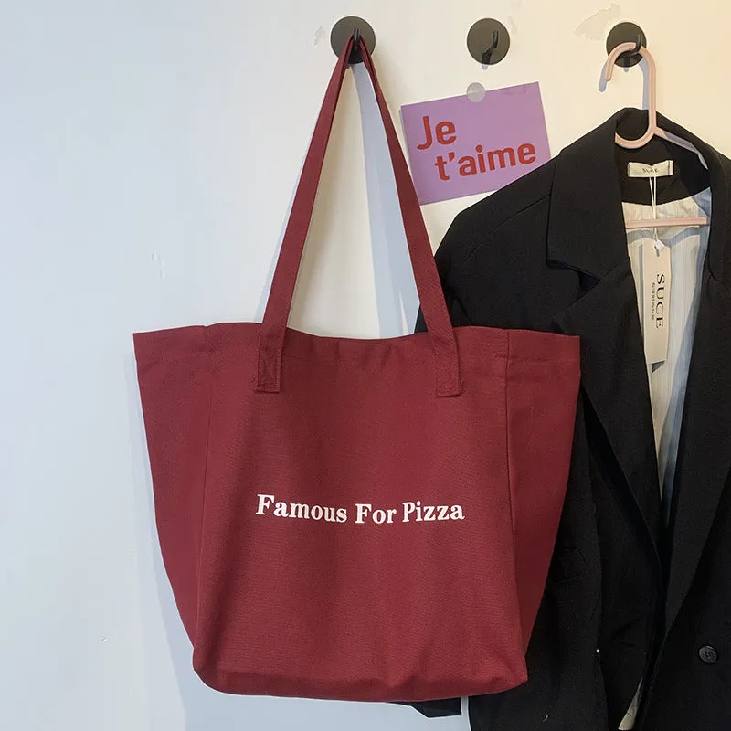 Women's & Men's Letters Canvas And Summer College Class Leisure Tote Bags