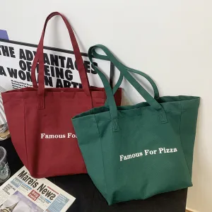 Women's & Men's Letters Canvas And Summer College Class Leisure Tote Bags