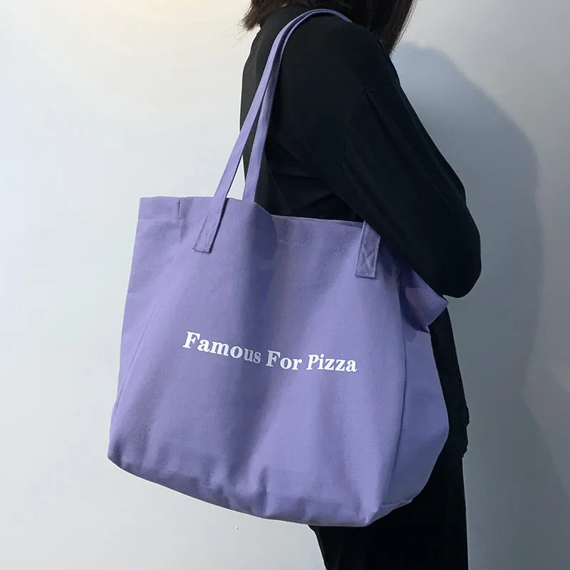 Women's & Men's Letters Canvas And Summer College Class Leisure Tote Bags