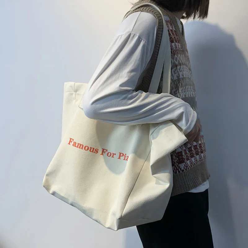 Women's & Men's Letters Canvas And Summer College Class Leisure Tote Bags