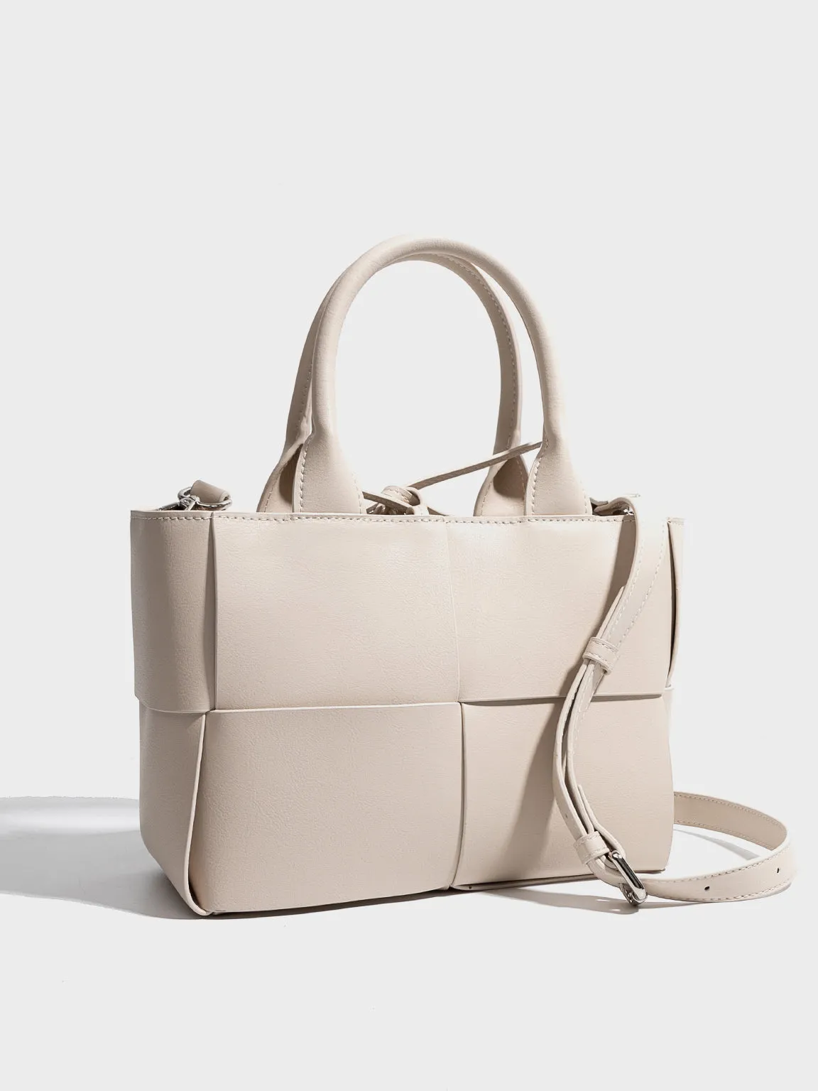Women's Arco Tote Bag Square Woven Basket Bag Braiding Crossbody Handbag