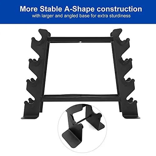 XPRT Fitness Heavy-Duty Dumbbell Rack – Dumbbell Storage Rack, Holds up to 400 lbs. – 2 Tiers Rack, Ideal for 5-30 lbs. Dumbbells – Compact Design, Ideal Home Gym Equipment