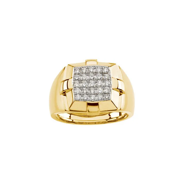 Yellow Gold Diamond Cluster Ring
