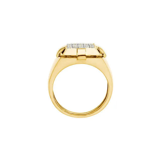 Yellow Gold Diamond Cluster Ring