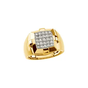 Yellow Gold Diamond Cluster Ring