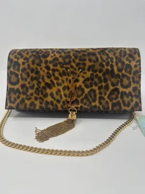 YSL Leopard KATE 99 Flap Bag with Gold YSL TASSEL Closure
