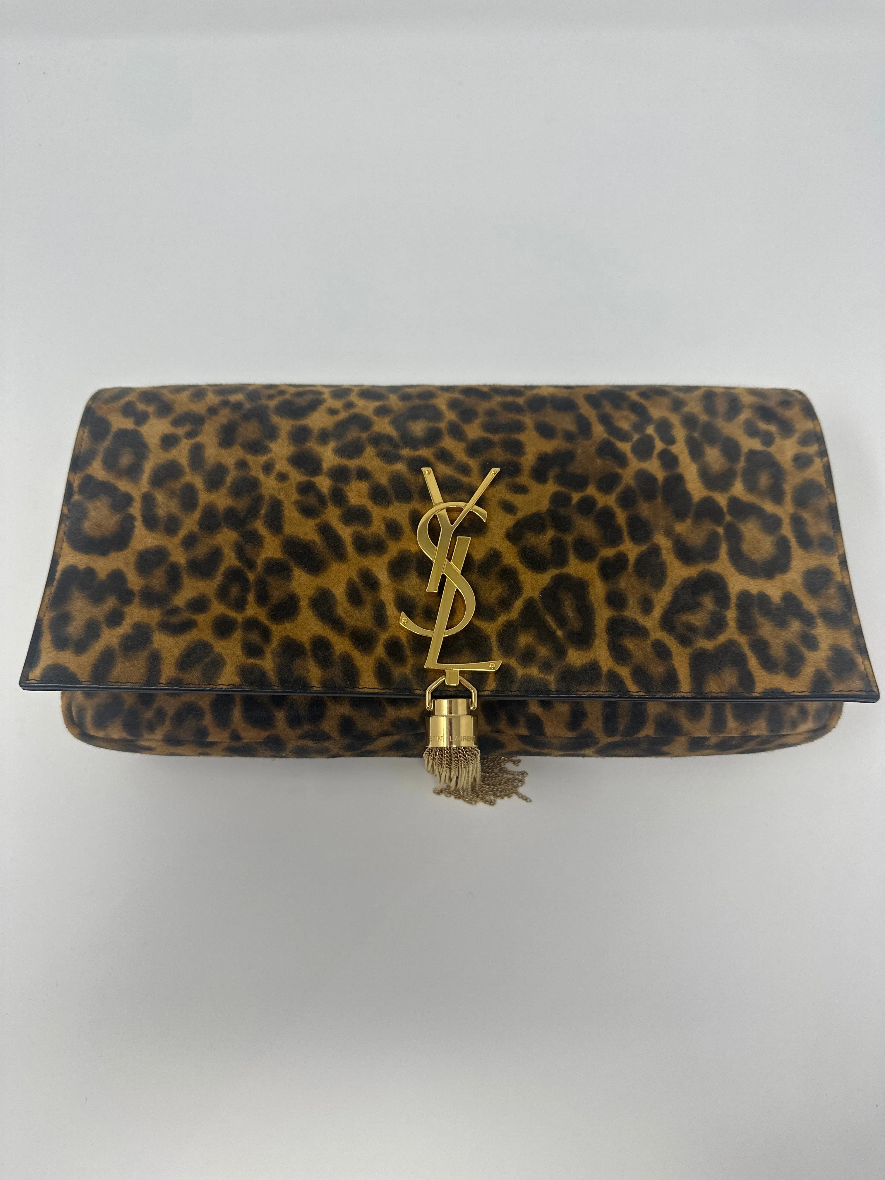 YSL Leopard KATE 99 Flap Bag with Gold YSL TASSEL Closure