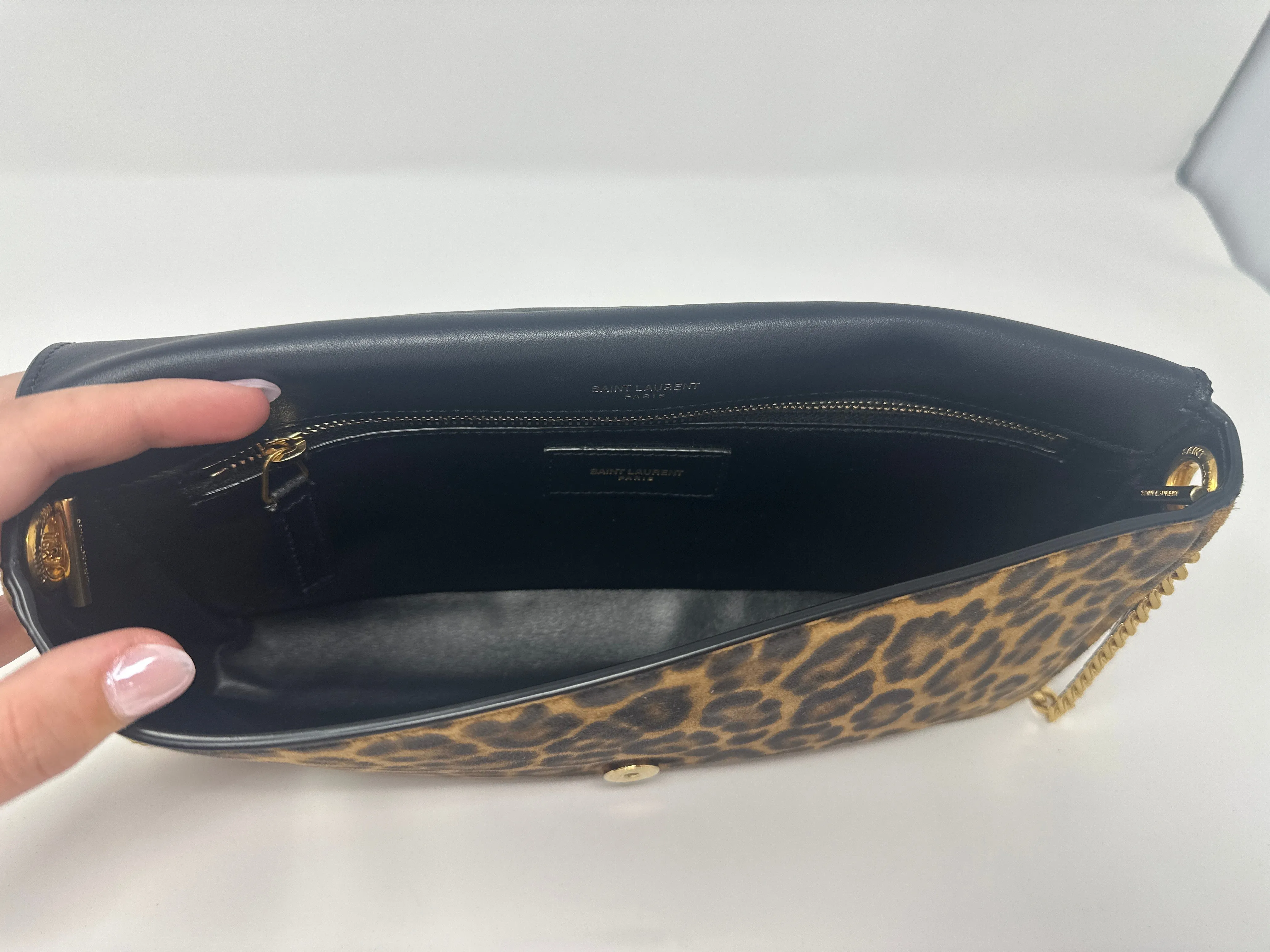 YSL Leopard KATE 99 Flap Bag with Gold YSL TASSEL Closure