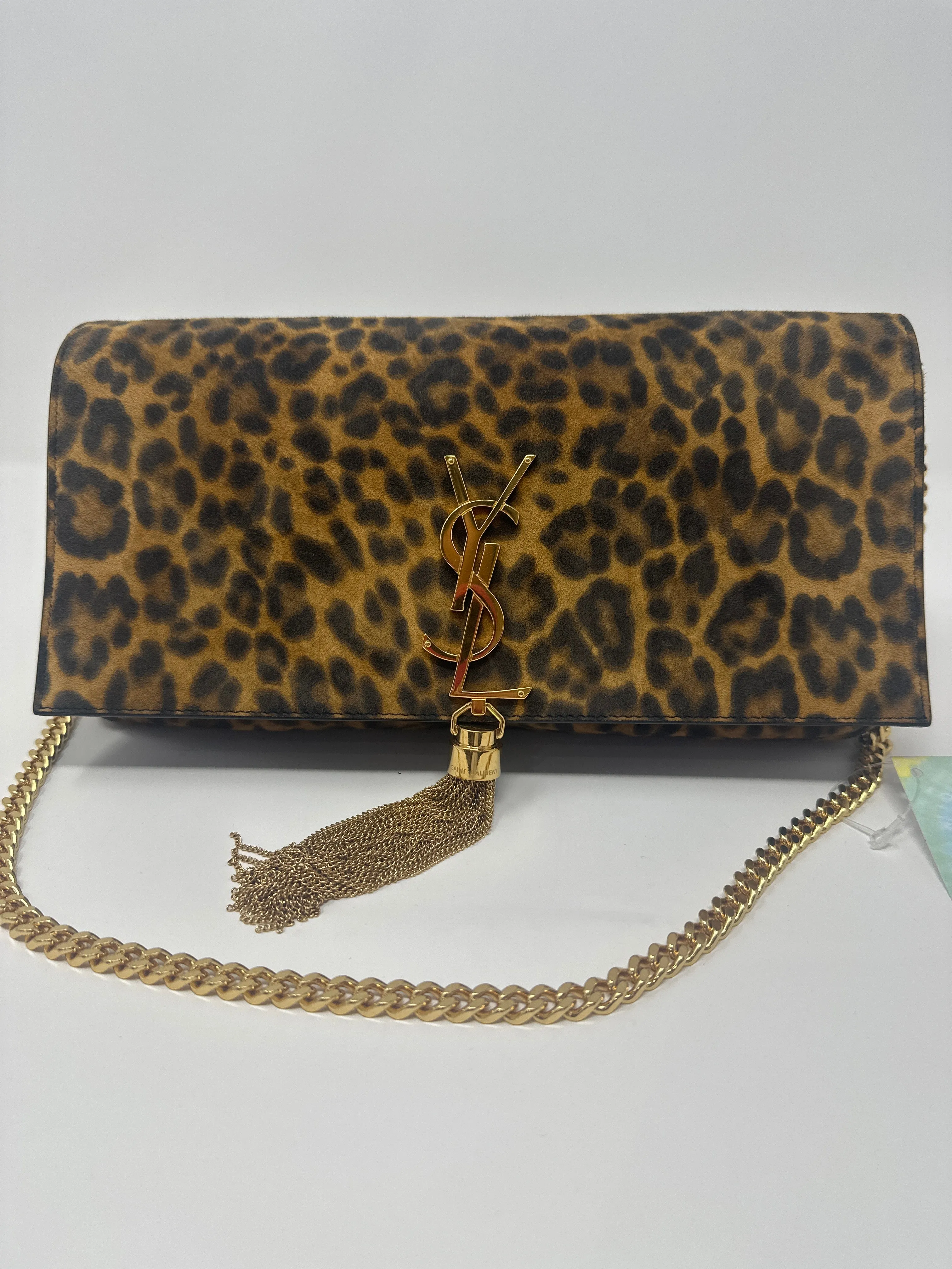 YSL Leopard KATE 99 Flap Bag with Gold YSL TASSEL Closure
