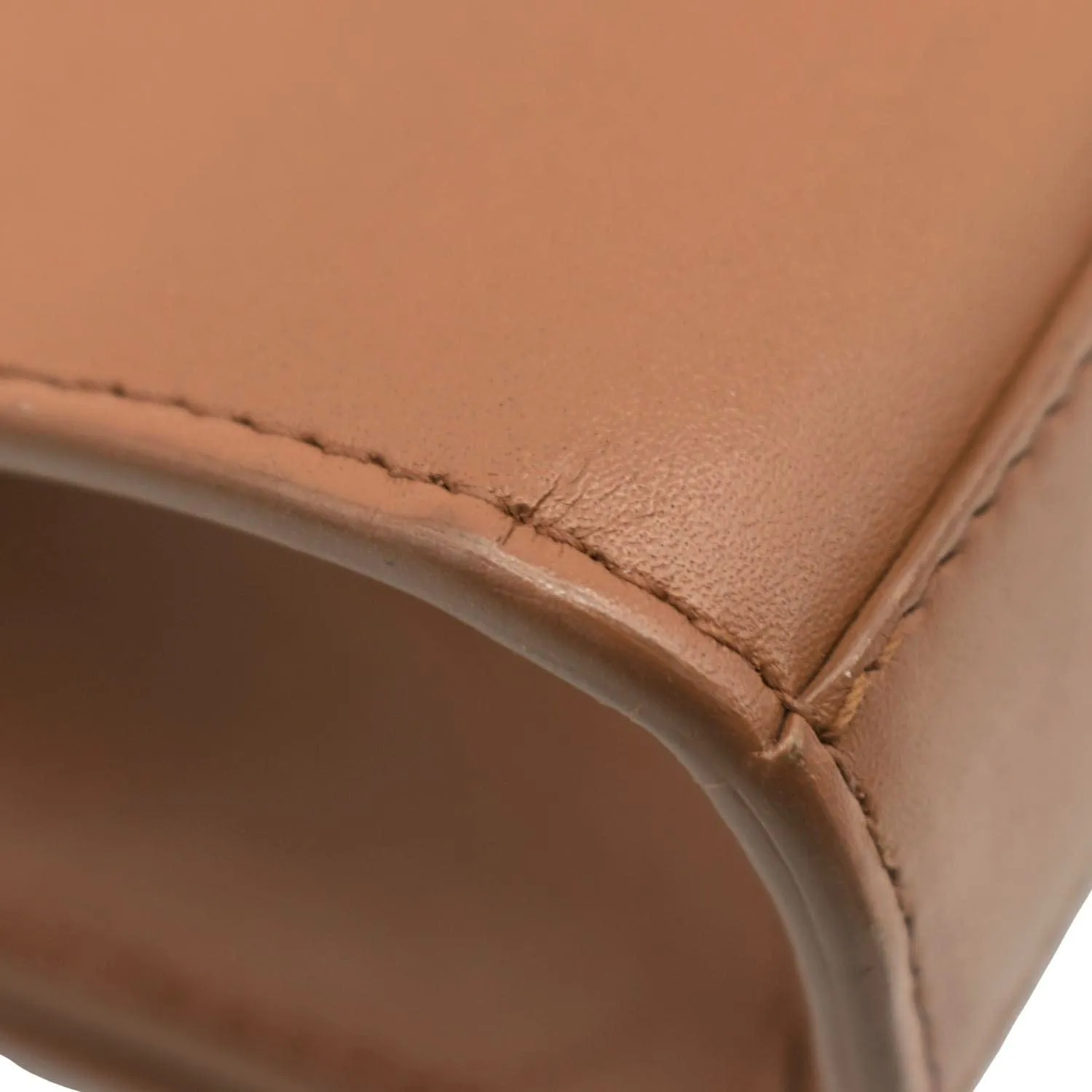 YVES SAINT LAURENT Kate Leather Chain Clutch Crossbody Bag Tan