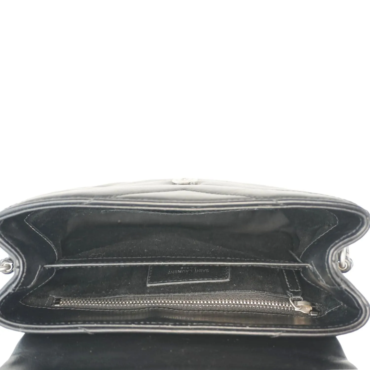 YVES SAINT LAURENT Loulou Toy Calfskin Leather Crossbody Bag Black
