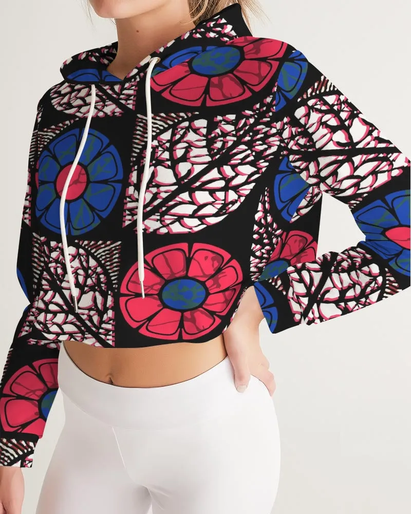 Zobia African Print Women's Cropped Hoodie