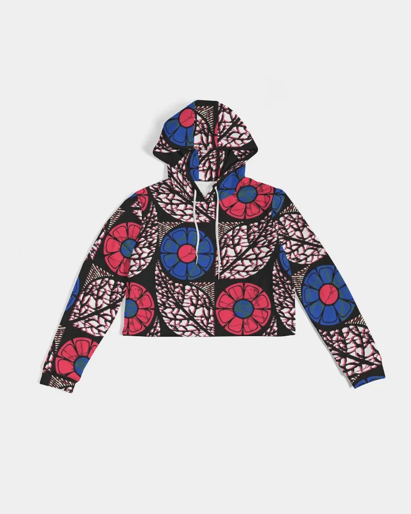Zobia African Print Women's Cropped Hoodie