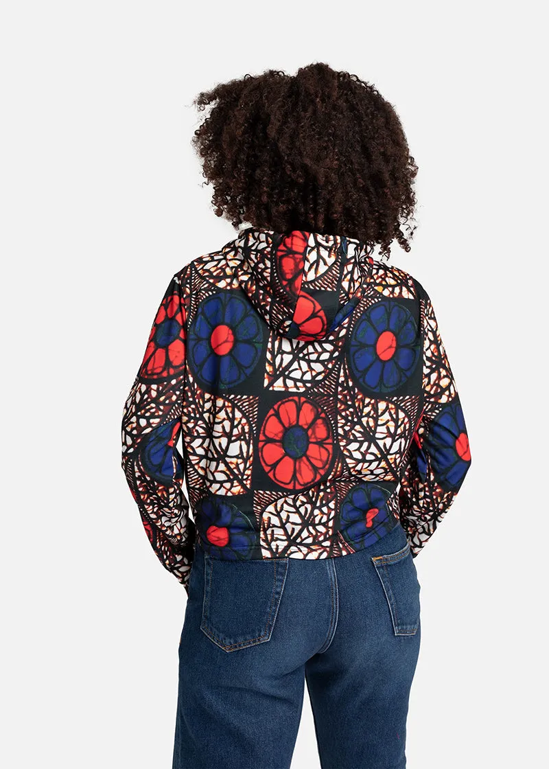 Zobia African Print Women's Cropped Hoodie